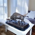 thumbnail image 3 of Nifao Charging bison v. Wolves bronze statue – Home Decor Sculpture, 36"L x 17"W x 17"H, 3 of 13