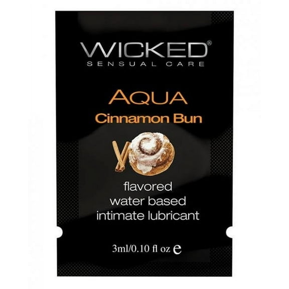 Wicked Sensual Care Aqua Water Based Lubricant - .1 oz Cinnamon Bun, Liquids