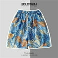 thumbnail image 2 of BOOMNY Shorts For Men Casual Hawaiian Floral Printed Elastic Waist Drawstring Beach Shorts For Man Soft Loose Fit Summer Workout Shorts Comfy Mens Dailywear, 2 of 3