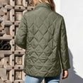 thumbnail image 4 of hoksml Women’s Stand‑Collar Diamond Quilted Jacket, Zip‑Up Lightweight Outer Coat, 4 of 7