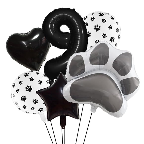 Juego de globos de película de aluminio con estampado de patas negras de antballena con globos