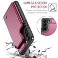 thumbnail image 5 of Mantto Case for Samsung Galaxy S21 with Card Holder, Retro PU Leather RFID Blocking Credit Card Slots Double Magnetic Clasp Flip Kickstand Shockproof Phone Cover for Samsung Galaxy S21,Winered, 5 of 8