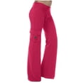 thumbnail image 1 of Pantalones de trabajo para mujer: pantalones harem casuales elásticos de cintura alta, estilo retro, tejido holgado, bolsillos, ideales para yoga y actividades al aire libre., 1 of 4