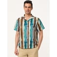 thumbnail image 2 of Camisa hawaiana manga corta botones Azul Marrón T S, 2 of 6