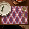 thumbnail image 5 of Red and Blue Star Argyle Pattern Summer Placemats Table Placemats Set Of 4-Linen Kitchen Washable Placemats Table Mats 11.8"x17.7" Non-Slip Heat Resistant, 5 of 6