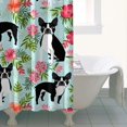 thumbnail image 4 of Boston Terriers and Pioneer Flower Shower Curtain 36"x72" ,Bathroom Decorative Shower Curtains Set with 12 Hooks,Modern Waterproof Washable Shower Curtain, 4 of 6