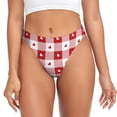 thumbnail image 1 of Balery Plaid Heart Tangas de Algodón para Mujer con Estampado – Ropa Interior Sexy, Transpirable, G-string-4X-Large, 1 of 6