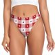 thumbnail image 1 of Fotbe Plaid Heart Tanga Sin Costuras para Mujer con Estampado – Panties Invisibles, Transpirables y Cómodos para Uso Diario-Small, 1 of 6