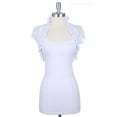 thumbnail image 2 of Fashion Secrets New Short Sleeve Lace Bolero Shrug Cardigan (Small, White), 2 of 3