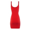 thumbnail image 3 of A2Y Women's Ribbed Scoop Neck Sleeeveless Mini Bodycon Dress Poppy L, 3 of 5