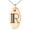 Rose, variant on Stainless Steel Letter R Initial Metro Retro Monogram Engraved Small Oval Charm Pendant Necklace