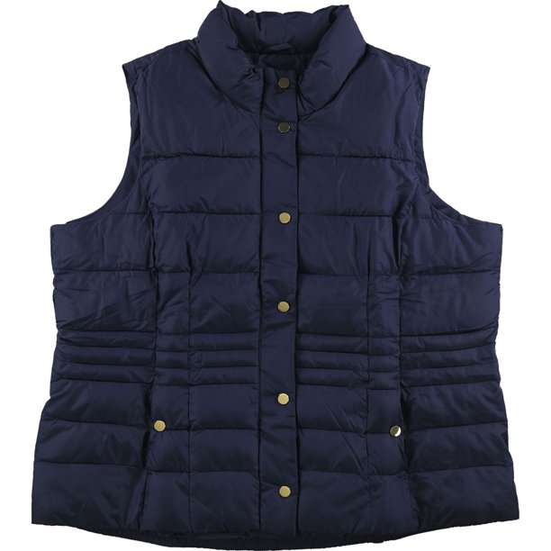 Chaleco acolchado informal para mujer Charter Club, azul, extragrande Charter Club Chaleco acolchado
