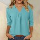 thumbnail image 1 of TaTaai Women's Summer Solid Linen Cotton Blouse, V Neck Long Sleeve Open Front Cardigan, Casual Daily Street Wear Gift, 1 of 7