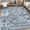 thumbnail image 2 of HOMERRY Indoor Washable 4' x 6' Area Rug Vintage Bohemian Patterns Rug for Living Room Non-Slip Floor Carpet for Bedroom, Gray, 2 of 7