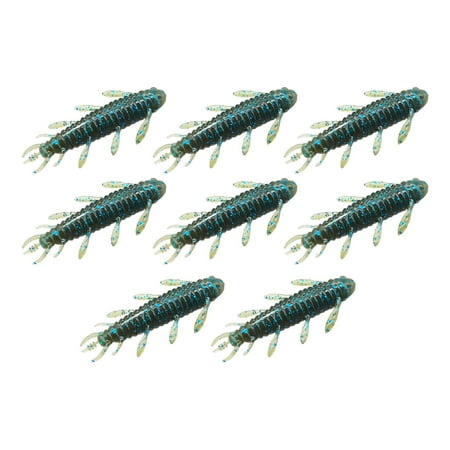 Colaxi 8 Pieces Soft Fishing Lures Worm Grub Reservoirs Supplies River Maggots Lure Black Blue