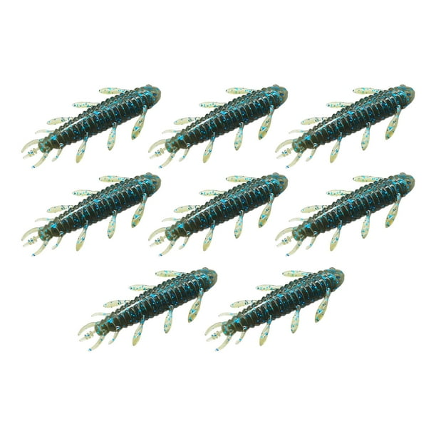 8x Señuelos De Pesca Blandos DYNWAVEMX Accesorios De Pesca Suministros Realistas Para Río Lubina Azul Negro