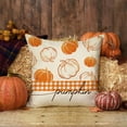 thumbnail image 5 of Hello Fall Pumpkin Maple Leaves Decorative Throw Pillow Covers 20 x 20 Set of 4, Autumn Harvest Orange Buffalo Plaid Check Cushion Case Decor, Thanksgiving Farmhouse Home Sofa Couch Decoration, 5 of 6