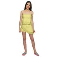 thumbnail image 1 of Moomaya Solid Spaghetti Strap 2 Piece Set Nightdress Drawstring Waist Nightwear, 1 of 6