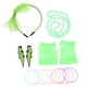 thumbnail image 1 of KAKOWELY 1 juego de collar, pendientes, diadema de encaje, guantes de rejilla y disfraz de fiesta con temática de neón., 1 of 5