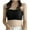 Black, variant on Herrnalise Women's Lace Edge Vertical Stripe Back Bra Padded Bra Wireless Lingerie For women