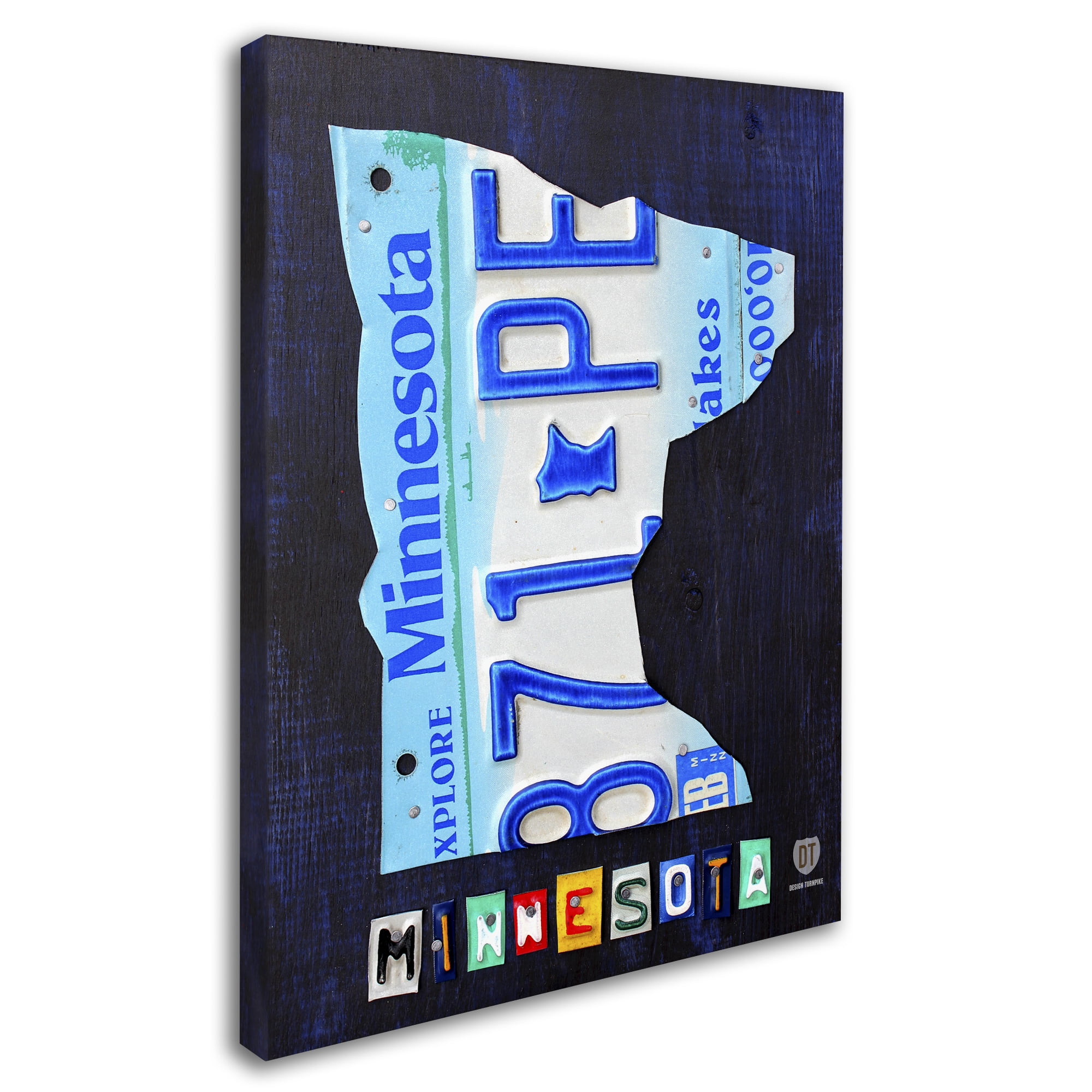 Trademark Fine Art 'Minnesota License Plate Map' Canvas Art by Design Turnpike
