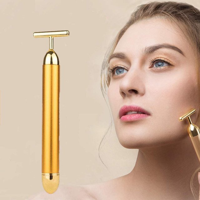 Palo de oro de 24K palo de masaje facial palo de belleza eléctrico palo de cara Ndcxsfigh Nuevos Originales