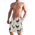 thumbnail image 2 of Dailycode Men's Quick Dry Swim Trunks Beach Shorts Casual Summer Board Shorts with Pockets, Chicken with Horse, 2 of 8