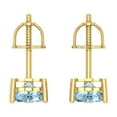 thumbnail image 4 of 1.5 Ct Heart Cut Studs Blue Crystal 14K Yellow Solid Gold Everyday Dainty Earrings Screw Back, 4 of 7