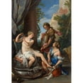 thumbnail image 2 of Giuseppe Bartolomeo Chiari 14x18 Black Ornate Wood Framed Double Matted Museum Art Print Titled - Bathsheba at Her Bath (ca. 1700), 2 of 5