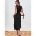 thumbnail image 3 of ANRABESS Womens Summer Casual Sleeveless T Shirt Midi Dress Slim Fit Tie Waist Split Tank Long Dresses 2026 Vacation Sundress, 3 of 12