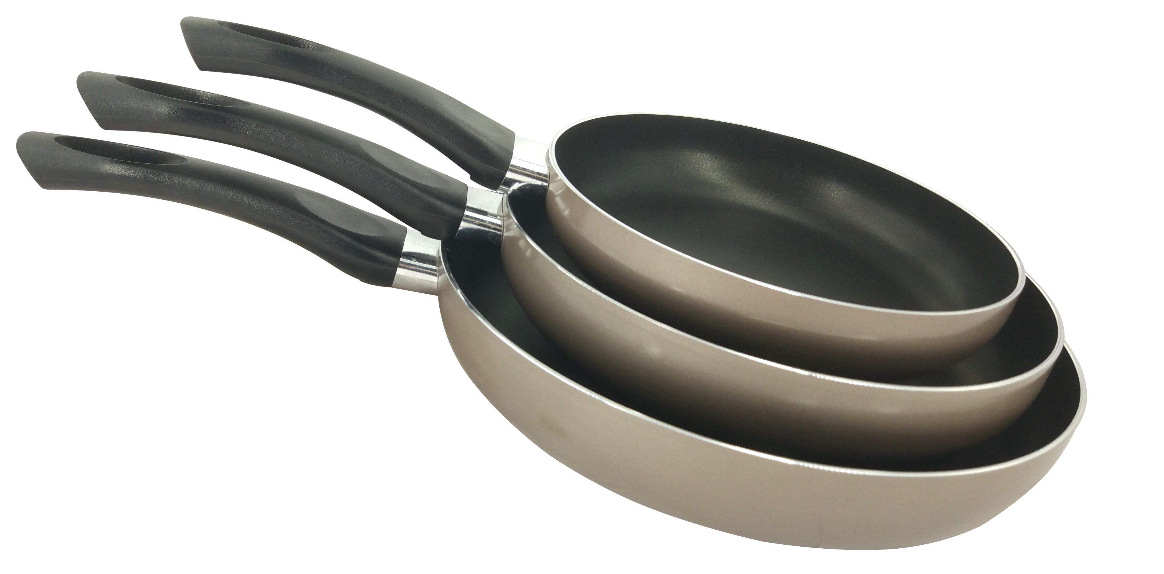 The Kitchen Sense Heavy Duty NonStick Fry Pan Set of 3 Grey