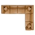 thumbnail image 3 of Sectional Sofa Set, Faux Vegan Leather, Tan, Modern Contemporary Urban Design, Living Lounge Room Hotel Lobby Hospitality, 3 of 10