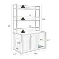 thumbnail image 3 of Pefilos 52" Large Wood Cat Litter Box Enclosure, Hidden Cat House Washroom Furniture with Shelf Storage Rack, Scratch Pad, Gray, 3 of 8
