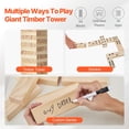 thumbnail image 2 of Tumbling Timber 54 Blocks Wooden Stacking Game with Storage Crate Indoor Outdoor Family Fun, 2 of 6