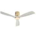 thumbnail image 2 of Electric Fans 52 Inch Low Profile Ceiling Fan DC 3 Solid Wood Fan Blade Noiseless Reversible Motor Remote Control Without Light,Ceiling Fans, 2 of 8