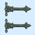 thumbnail image 2 of Renovators Supply Black Wrought Iron Strap Hinge 5 in Southern Charm Style Spear Tip Flush Mount Heavy Duty Strap Gate and Door Hinges w/Hardware Pack of 2, 2 of 10