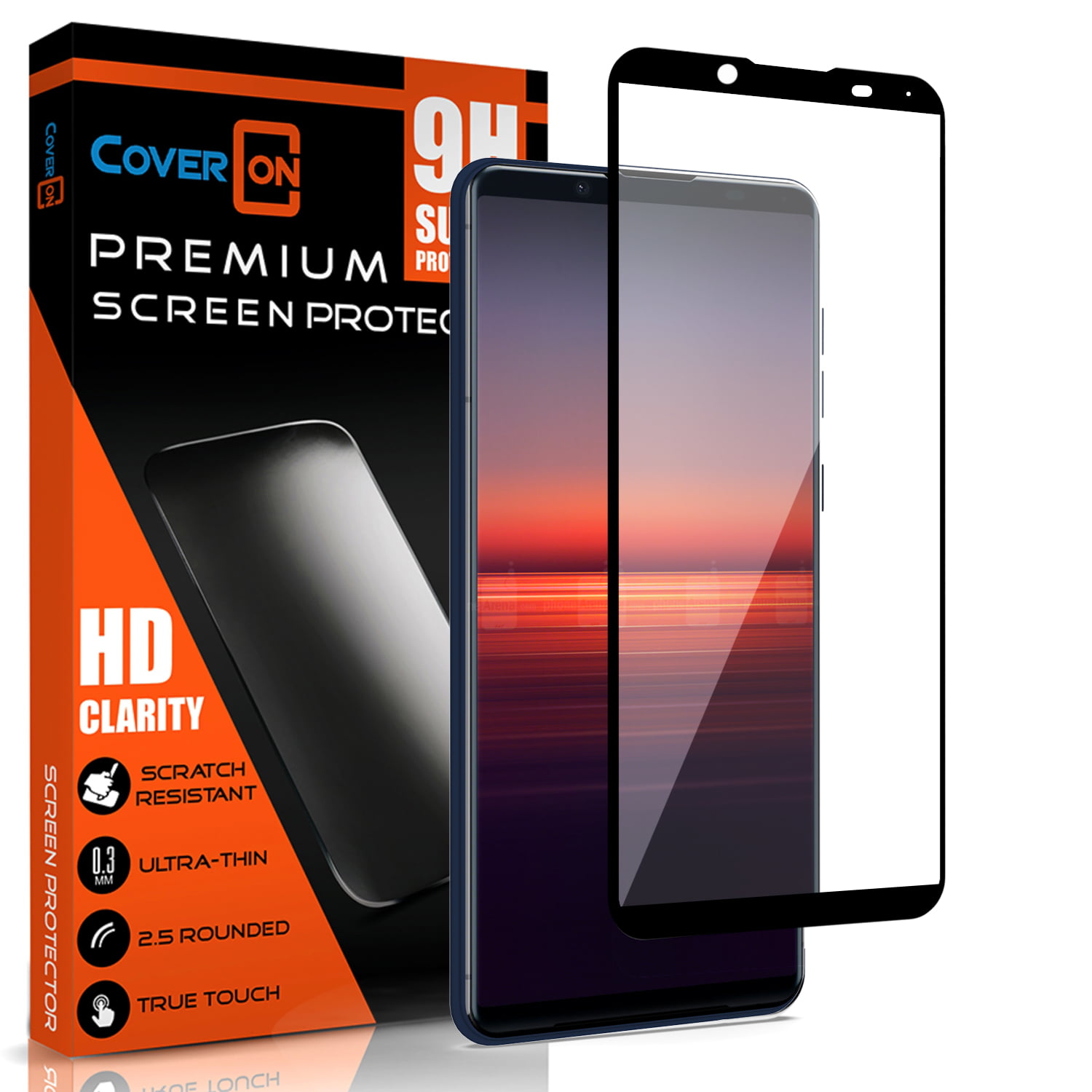 CoverON Sony Xperia 5 II Screen Tempered Glass - 98% full Coverage 9H Scratch Resistant HD Clear - Walmart.com