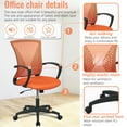 thumbnail image 5 of FDW Ergonomic Office Chair, Lumbar Support, Rolling Swivel for Women(Orange), 5 of 7