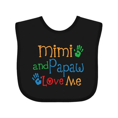 

Inktastic Mimi and Papaw Love Me Gift Baby Boy or Baby Girl Bib
