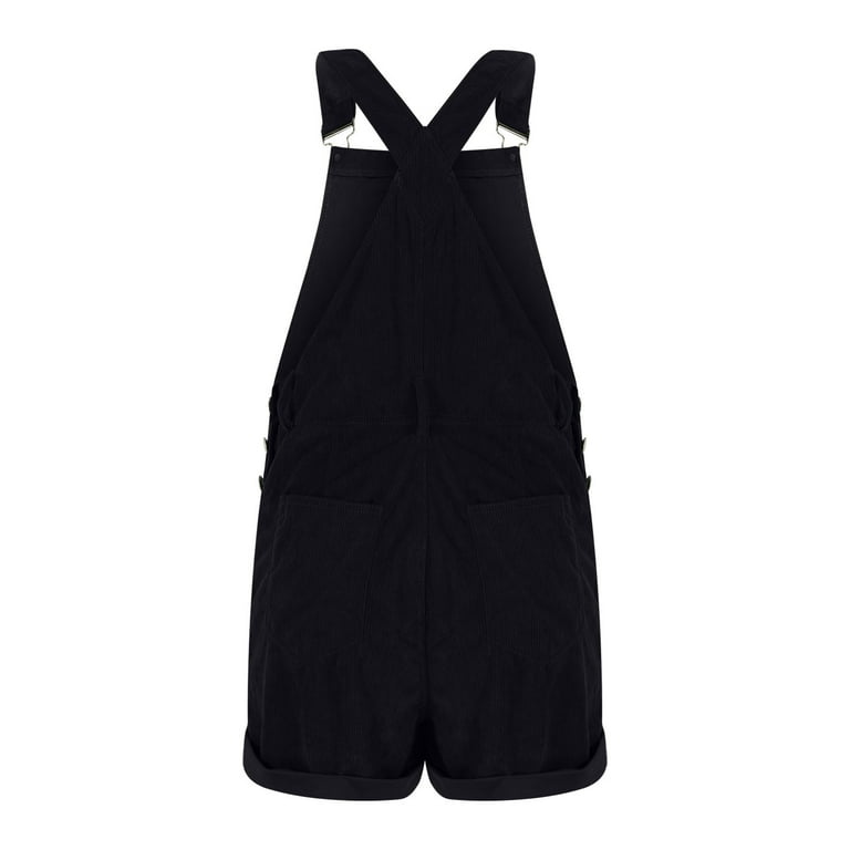 Womens Corduroy ShortS Overalls Romper Adjustable Straps
