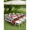 thumbnail image 3 of Outdoor Tablecloth with Umbrella Hole and Zipper, Valentine's Day Rectangle Table Cloth 52x70 Inch Waterproof Tablecloth, Retro Gnomes Love Rose Wooden Plaid Picnic Table Cover for Patio Camping, 3 of 7