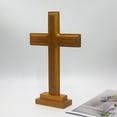 thumbnail image 3 of Cruz de Madera de Pie para Altar Decoración de Mesa Escultura Religiosa Y Adorno con Soporte Estable Adecuado para El Hogar La Iglesia Y La, 3 of 7