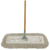 Dust Mop Kit 48" - White Industrial Closed Loop Dust Mop, Wire Dust Mop Frame & Wood Dust Mop Handle