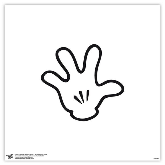 Gallery Pops Disney Mickey Mouse - Mickey Mouse Glove Wall Art, Unframed Version, 12" x 12"