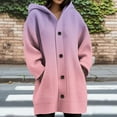 thumbnail image 3 of Scyoekwg Winter Coats for Women Long Sleeve Hooded Coats Casual Loose Gradient Fashion Button Jacket with Pocket (Pink,S), 3 of 5