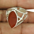 thumbnail image 2 of Natural Carnelian Gemstone Ring 925 Sterling Silver Handmade Jewelry for Women Birthstone, 2 of 3