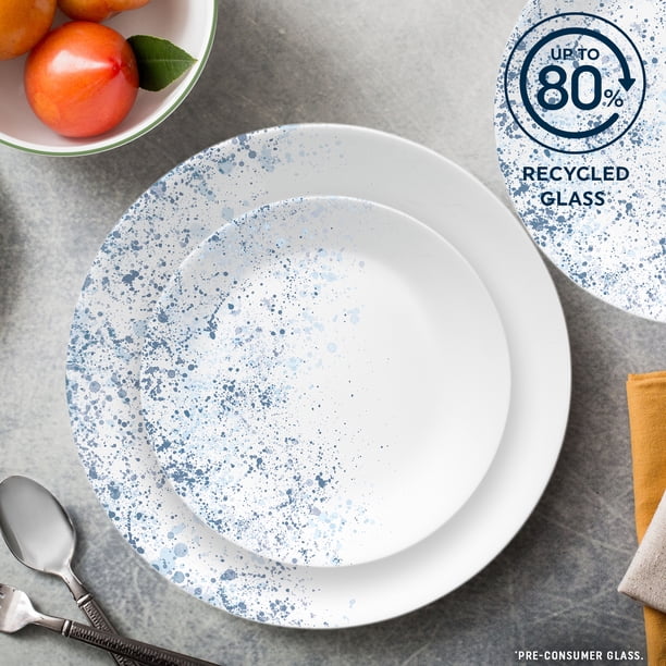 Corelle Indigo Speckle 12-Piece Glass Dinnerware Set (Service for