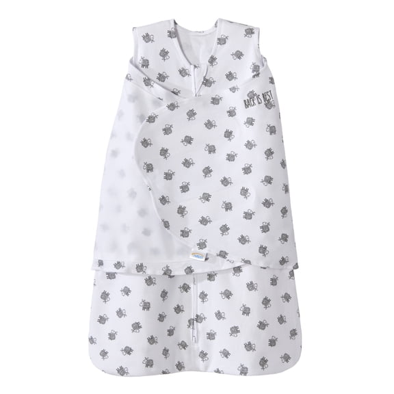 HALO SleepSack Swaddle, 100% Cotton, White Lamb Scribble, Intant, Unisex, Small, 3-6 Months
