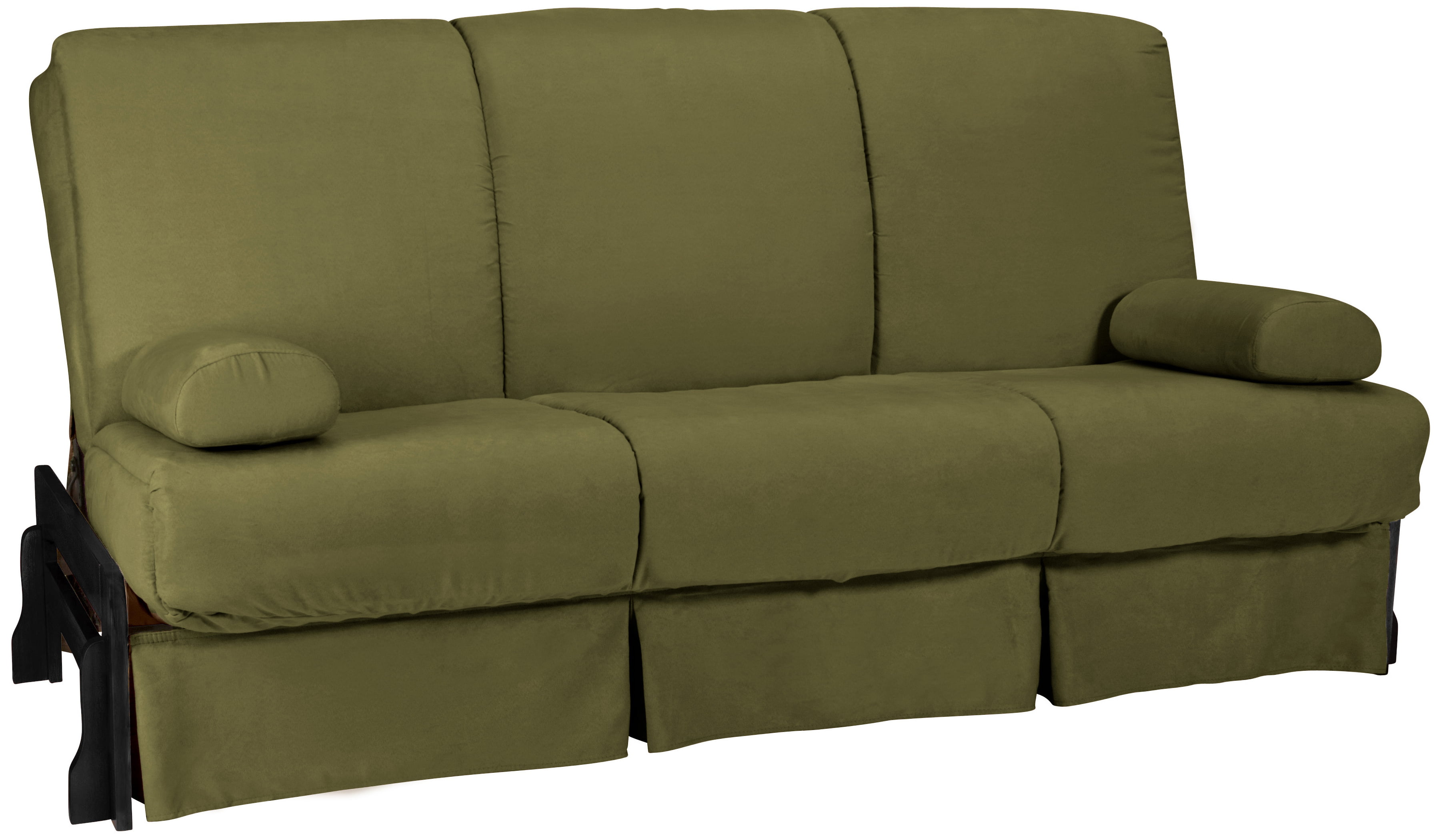 Fun Furnishings Micro Suede Sofa Sleeper with Pillows Green