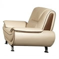 thumbnail image 3 of EK9608 Cream and Taupe Color With Faux Leather Chair, 3 of 3